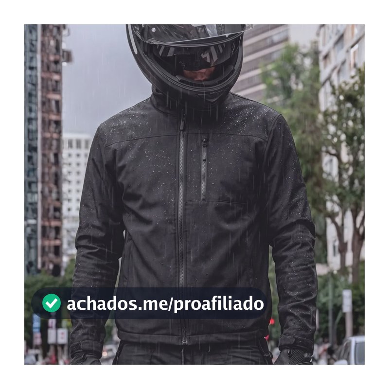 Jaqueta Motoqueiro Impermeável Masculina Com Bolso Style Box 1 Preto Casaco Inverno Masculino M