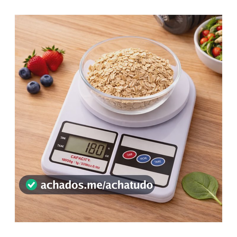 Balança Digital De Cozinha Precisão 10kg Dieta Fitness Chef Branco 10 Kg