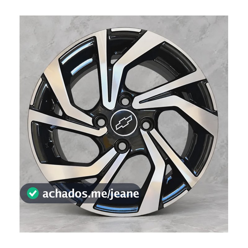 Rodas Gm Montana Celta Onix Aro 14 4x100 Jogo +bicos S277 Preta Com Diamantada