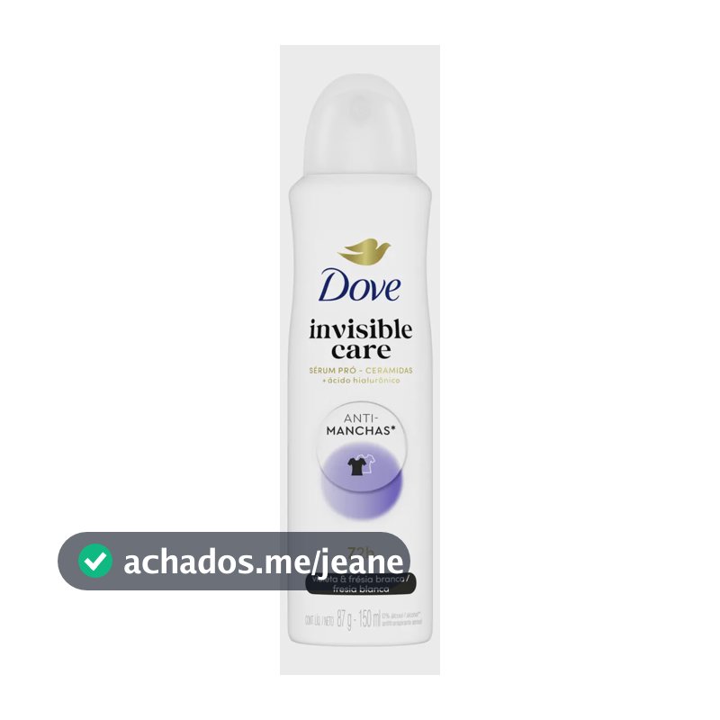 Desodorante Antitranspirante Aerosol Dove Invisible Care 150 ml