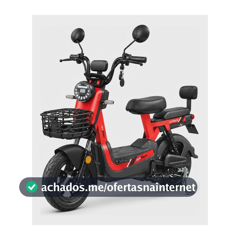 Bicicleta Elétrica Scooter 500w 600w 32km Sem Cnh C Capacete Vermelho 1000w
