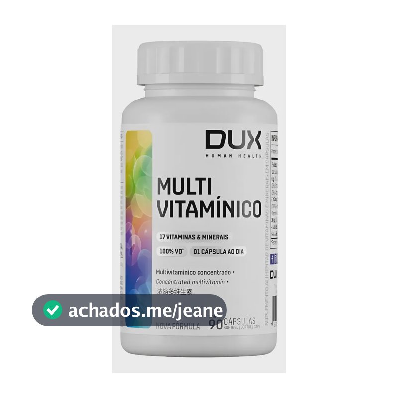 Multivitamínico Dux Vitaminas Sais Minerais Zero Açúcares Multivitaminico 90 Capsulas