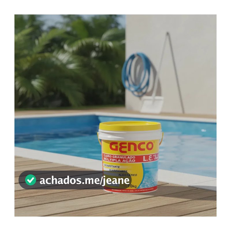 Cloro para Piscina Genco Multipla Ação 3 em 1 Balde 10kg