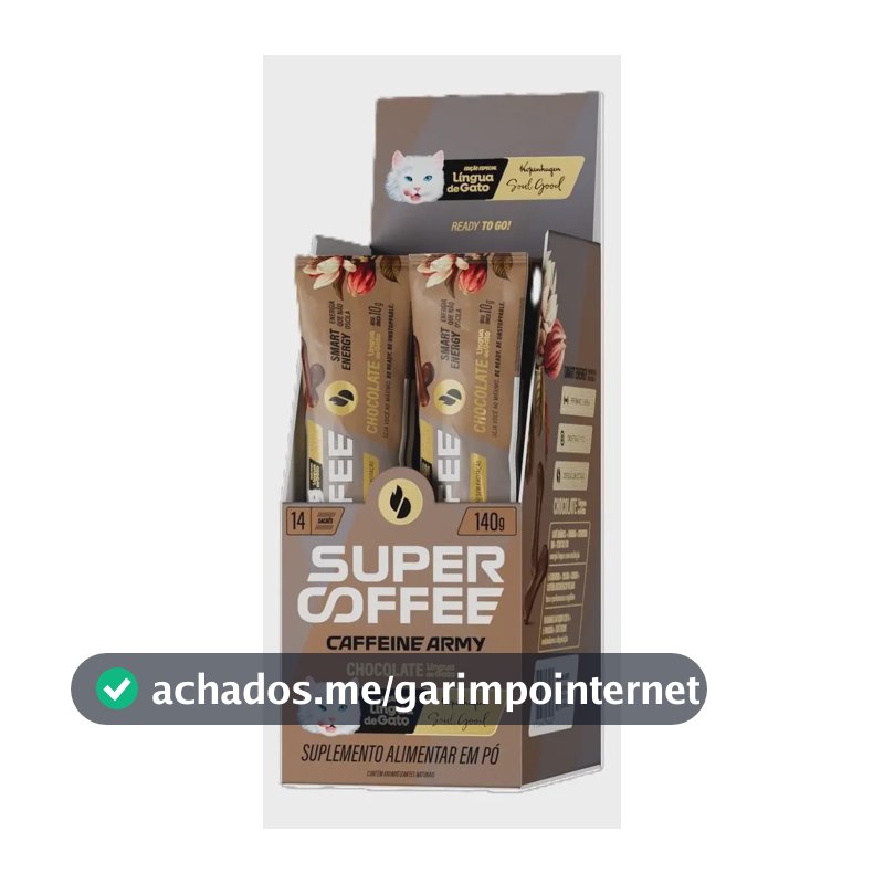 Cafeína Caffeine Army Supercoffee Classic Size em pó sabor Língua de gato x 144g