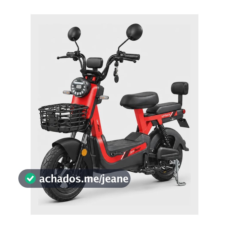 Bicicleta Elétrica Scooter 500w 600w 32km Sem Cnh C Capacete Vermelho 1000w