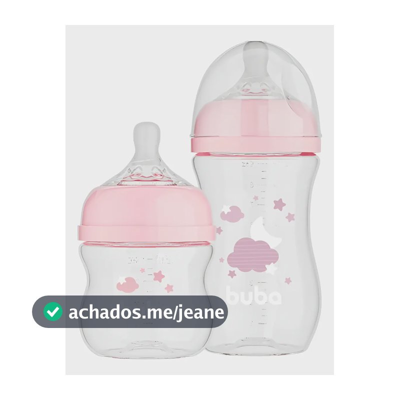 Mamadeira Buba Easy Flow 120ml E 270ml Mamadeira Bebê Rosa Nuvem