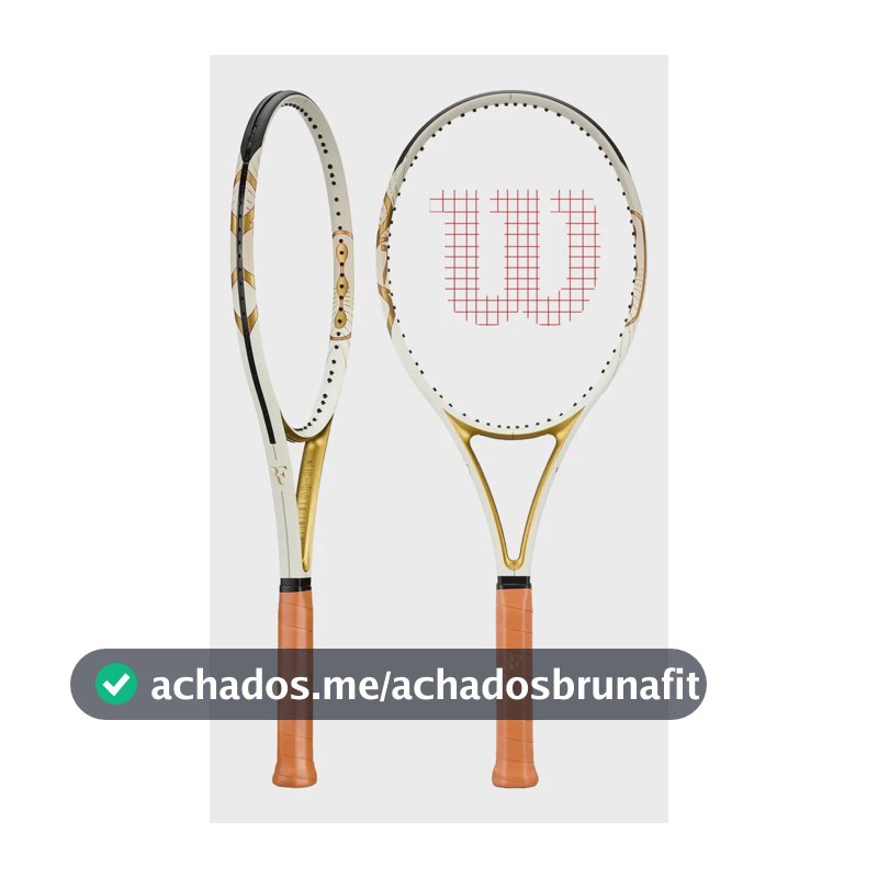 Raquete De Tênis Wilson Rf 01 Hall Of Fame Branco/dourado 3