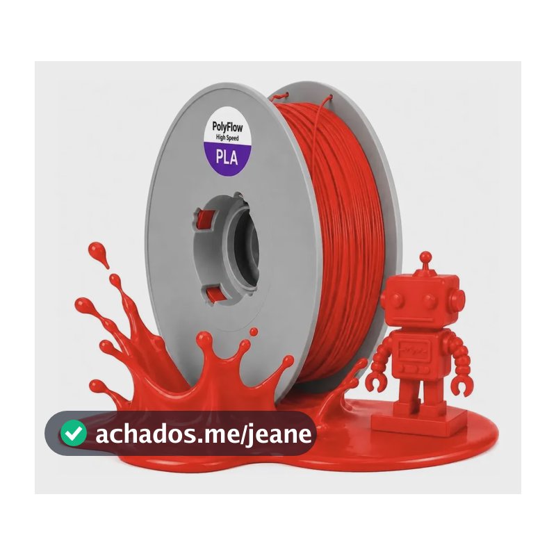 Filamento 3d Pla Polyflow 1,75mm Premium - High Speed 1kg Vermelho