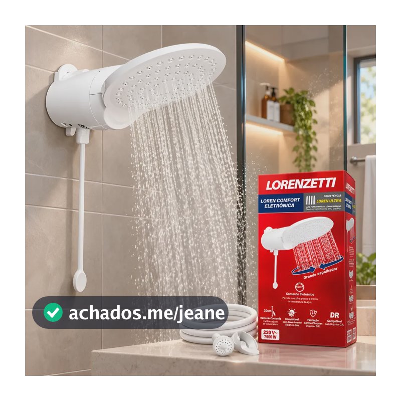 Chuveiro Ducha Loren Comfort Eletrônico - Lorenzetti Branco 220v 7500w