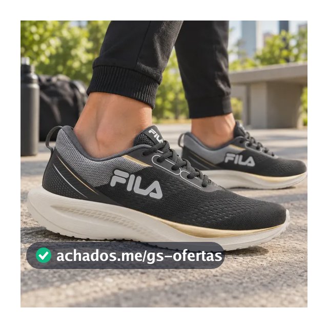 Tênis Fila Masculino Rise Up Esportivo Treino Original Black/graphite/golden Liso 42 42