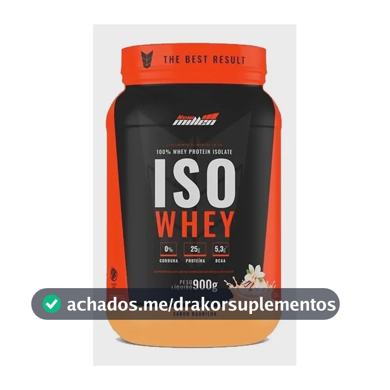 Iso Whey Isolado 900g - New Millen Sabor Baunilha