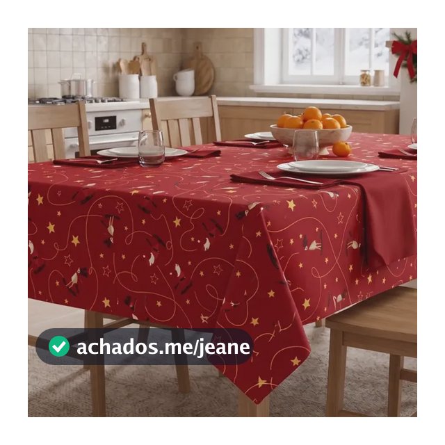 Toalha De Mesa 6 Lugares Retangular Natal Feliz 145x205cm