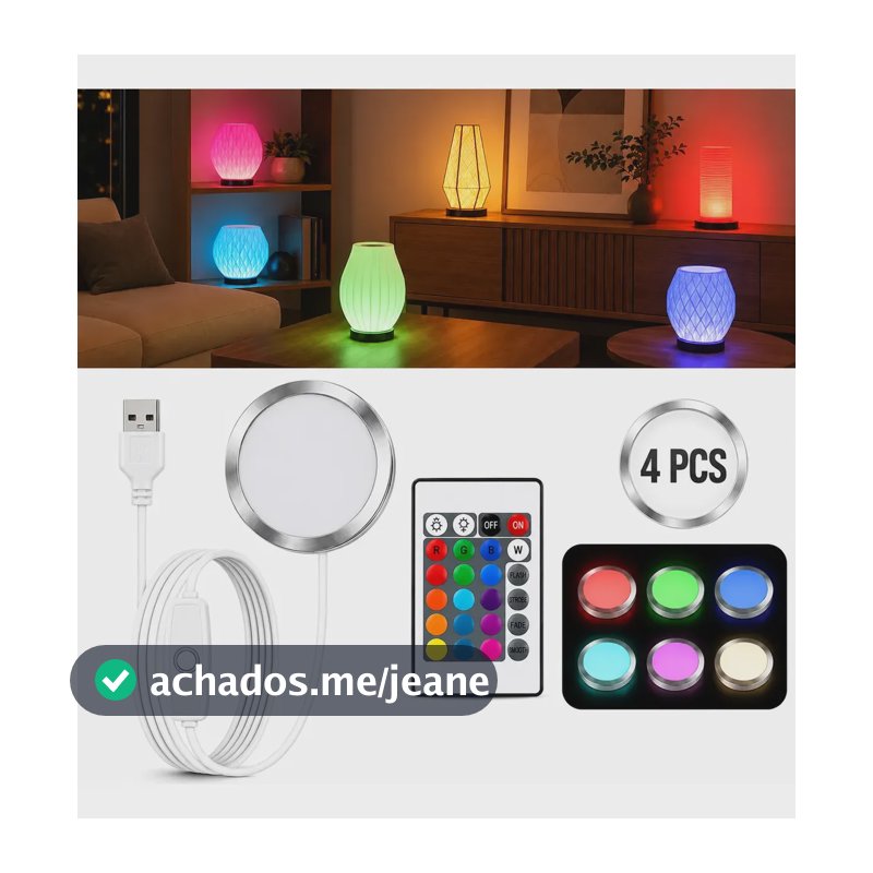 Kit 4 Luminárias Led 3 Cores Usb 5v 3w Para Bambu Lab 3d Rgb 5v