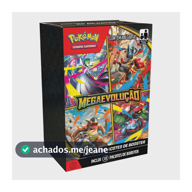 Jogo De Cartas Colecionáveis Pokémon Tcg Copag Carta Combo De Booster Mega Evolução De 1 Mazo Con 108 Cartas
