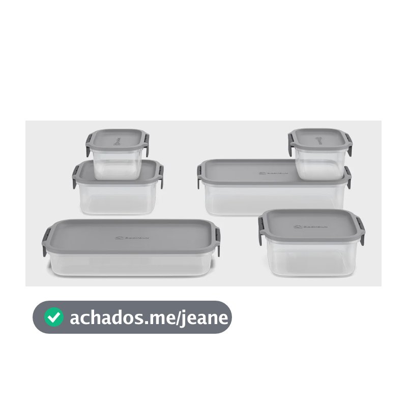 Electrolux Kit 6 Potes Herméticos De Plástico Cinza, 5,8l Cinza