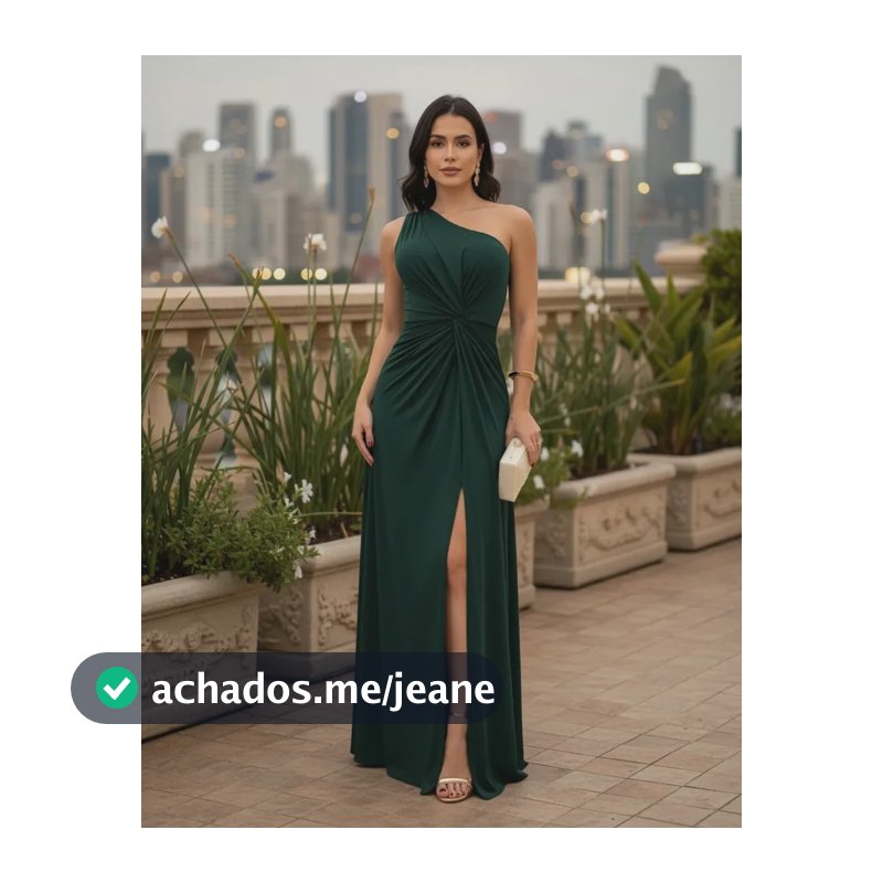 Vestido Festa Longo Casamento Formatura Madrinha Convidada Verde Esmeralda Liso Unico (38-42)