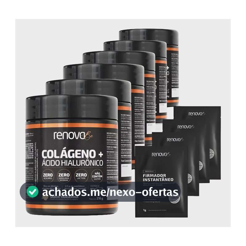 Kit 6x Colágeno Verisol Ácido Hialurônico Renova Be Biotina