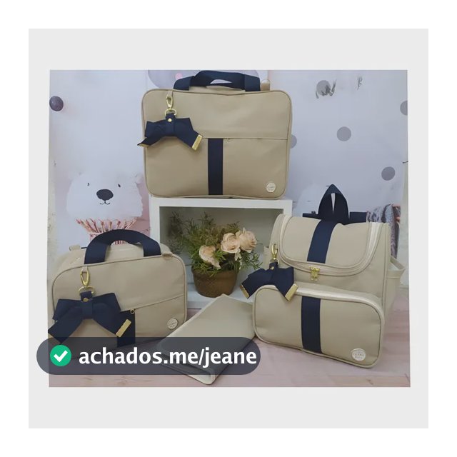 Kit Bolsa Mala De Bebe Maternidade Azul 4pçs