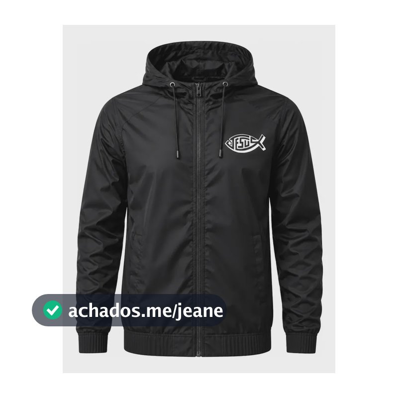 Jaqueta Corta Vento Masculina Jesus Rei Impermeável Premium Preto G