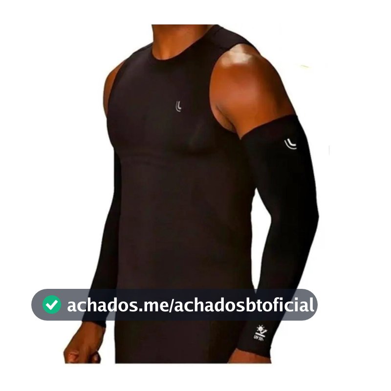 Manguito Lupo Proteção Solar Uv 50+ Vôlei Ciclismo Cor Preto Tamanho G