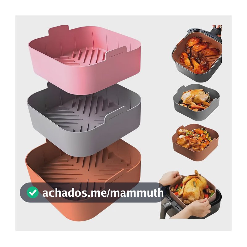 Kit 3 Forma De Silicone Air Fryer Antiaderente Microondas Boa Dica