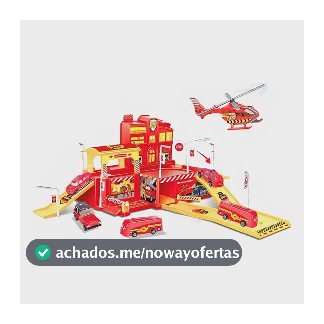 Pista de Carrinhos Infantil Bombeiro com 5 Veículos e Acessórios Maxi Toys