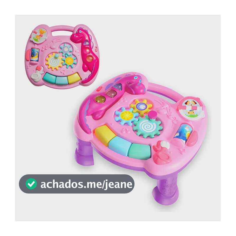 Mesinha Atividades Infantil Didática Mesa Bebe Interativa Cor Rosa
