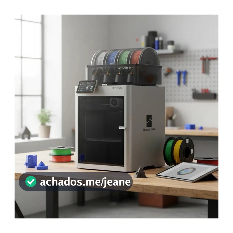 Impressora 3D Bambu Lab P2S COMBO + AMS 2 PRO cor cinza com tecnologias de impressão FDM e FFF