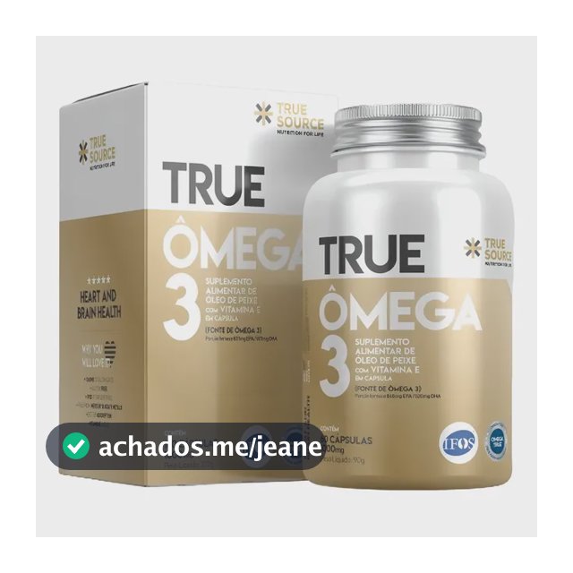 Ômega 3 True Source Vitaminas e Minerais em cápsula Sem sabor de 180 un