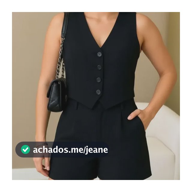 Colete Alfaiataria  Feminino Social Decote V Botões Premium