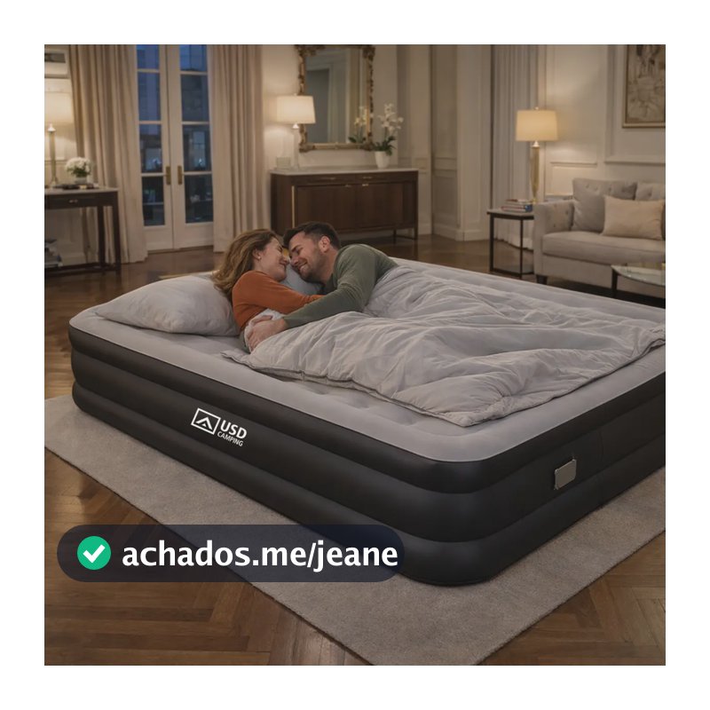Colchão Inflável Casal Queen Com Bateria De Lítio Integrada 20315440cm Cor Preto Resistente E Confortável Usd