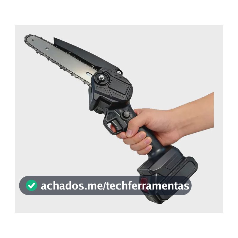 Mini Motosserra Elétrica 4/6 Pol 48v Sem Fio Poda Jardim Preto 127/220v