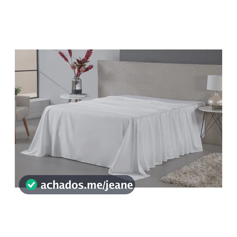 Lençol Casal Queen Sem Elástico Branco Percal 100% Algodão