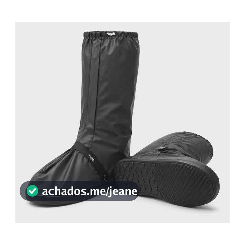 Bota Polaina Impermeável Galocha Para Motociclista E Motoboy Preto Xl