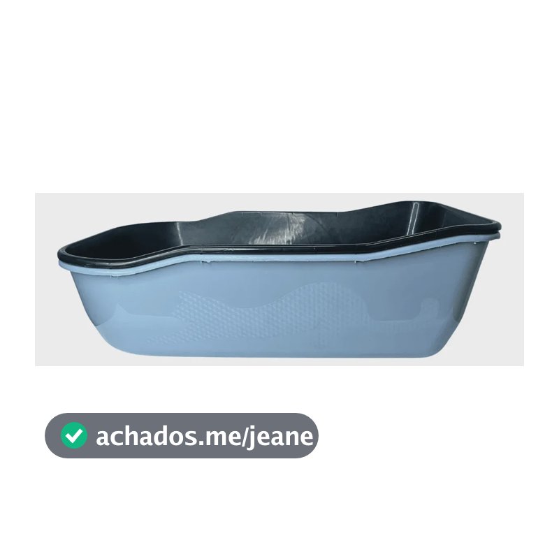 Caixa Areia Furbox Banheiro Gatos Alta Funda Grande Bandeja Cor Azul-celeste