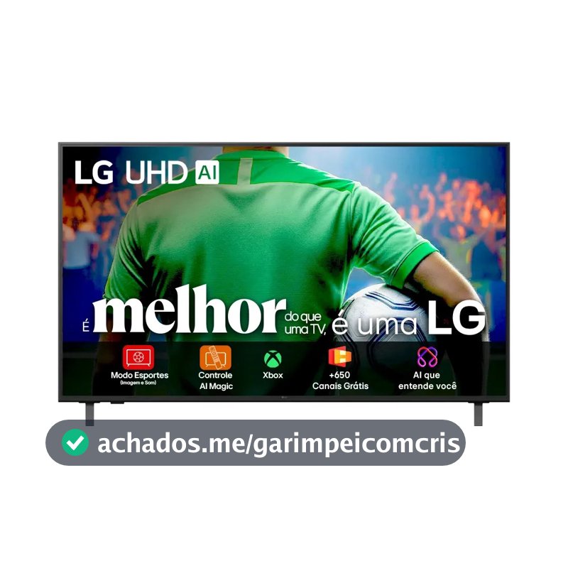 Smart TV LG UHD AI UA85 60 polegadas HDR10 Pro Processador α7 AI Ger 8 webOS 25