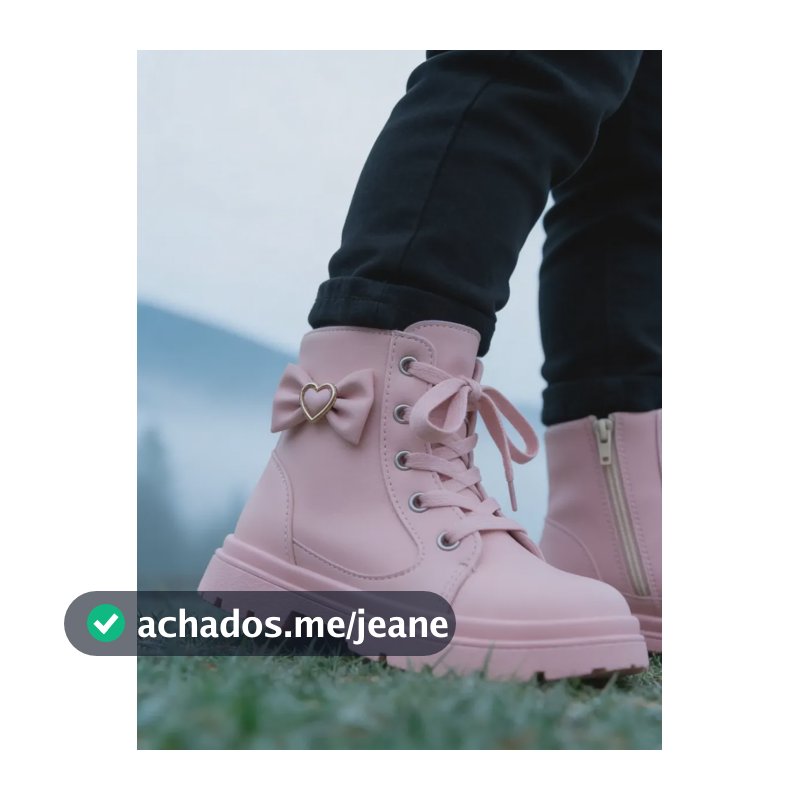 Bota Coturno Infantil Feminina Fashion Antiderrapante Macia Rosa Lisa 22 Br