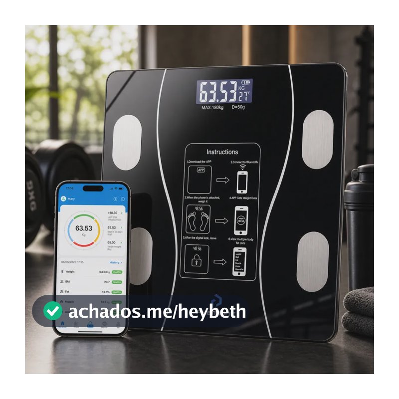 Balança Digital Bioimpedância Inteligente Bluetooth Mede Gordura Corporal Imc Massa Muscular App Android Ios Até 140kg