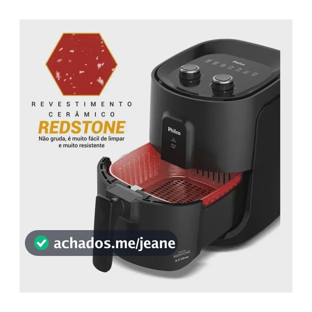 Air Fryer Philco 5,5L Revestimento Redstone 1500W PAF55B