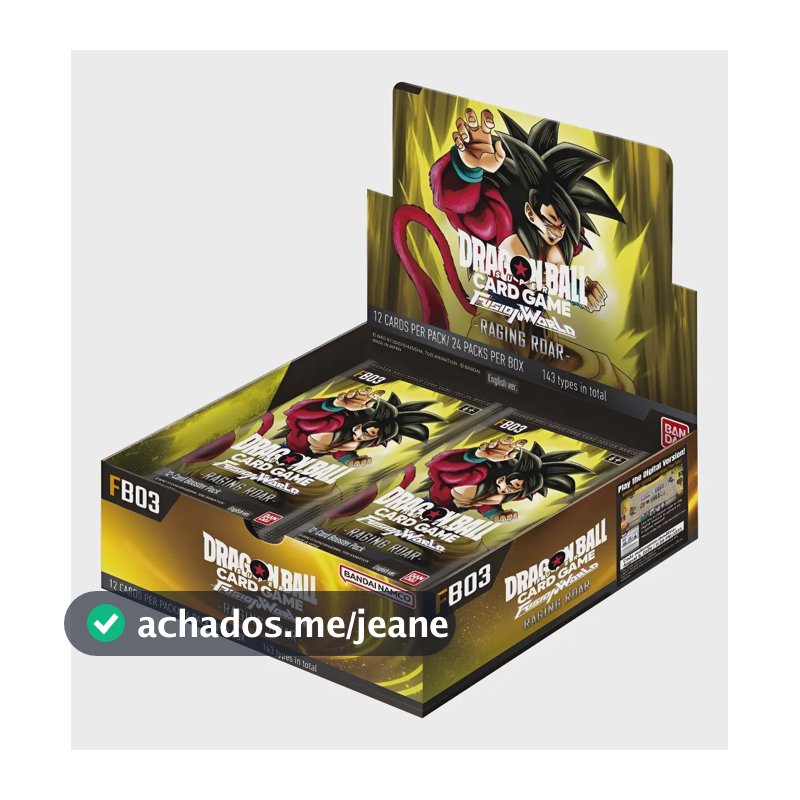 Booster Box Dbs Card Game Fusion World: Raging Roar En Dbs Fb03 Inglês
