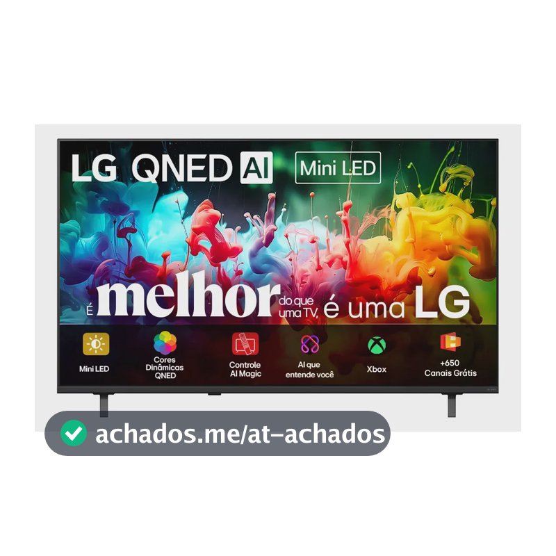 Smart TV 4K 55" LG QNED Mini LED AI QNED70 2026 Processador α7 Ger9 HDR10 Xbox Bluetooth Wi-Fi AI Search Google Gemini Integrados webOS 26 - 55QNED70BSA