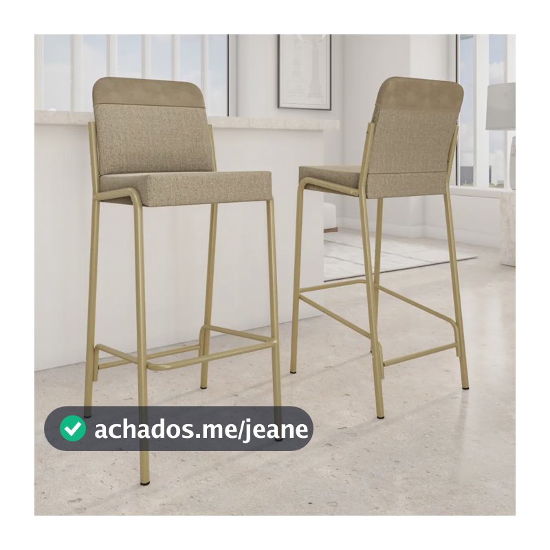Kit 2 Banquetas Altas Duo Carraro Bamboo E Dourado Bamboo E Dourado