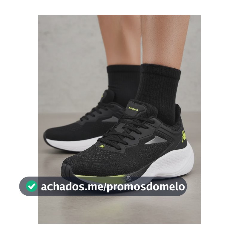 Tênis Kappa Pulse Evo Masculino Feminino Preto-amarelo Limão 39