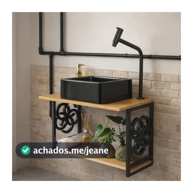 Gabinete Armário Banheiro Estilo Industrial Moderno Com Cuba Pia De Apoio Móvel Preto Amadeirado