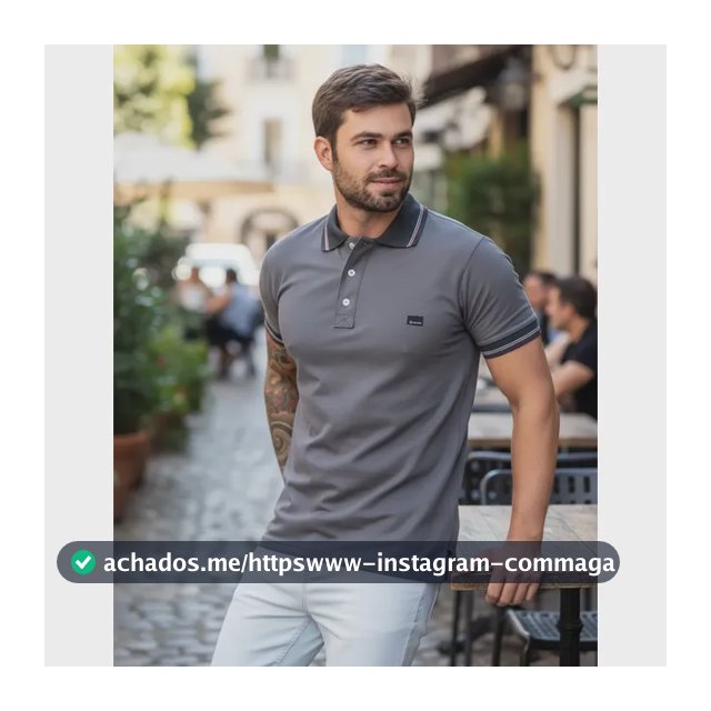 Camisa Camiseta Gola Polo Masculina Básica 100% Algodão Cinza-escuro Liso G