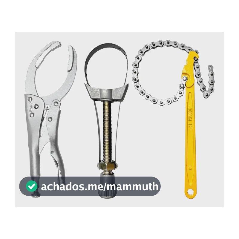 Kit Chave Corrente Saca Filtro Cinta E Alicate De Pressão