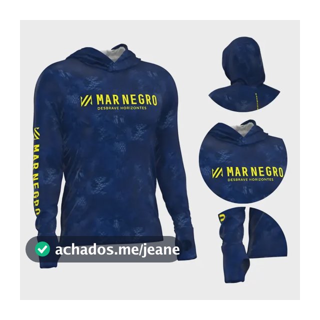 Camisa Pesca Com Proteção Solar Mar Negro X Protection Blue