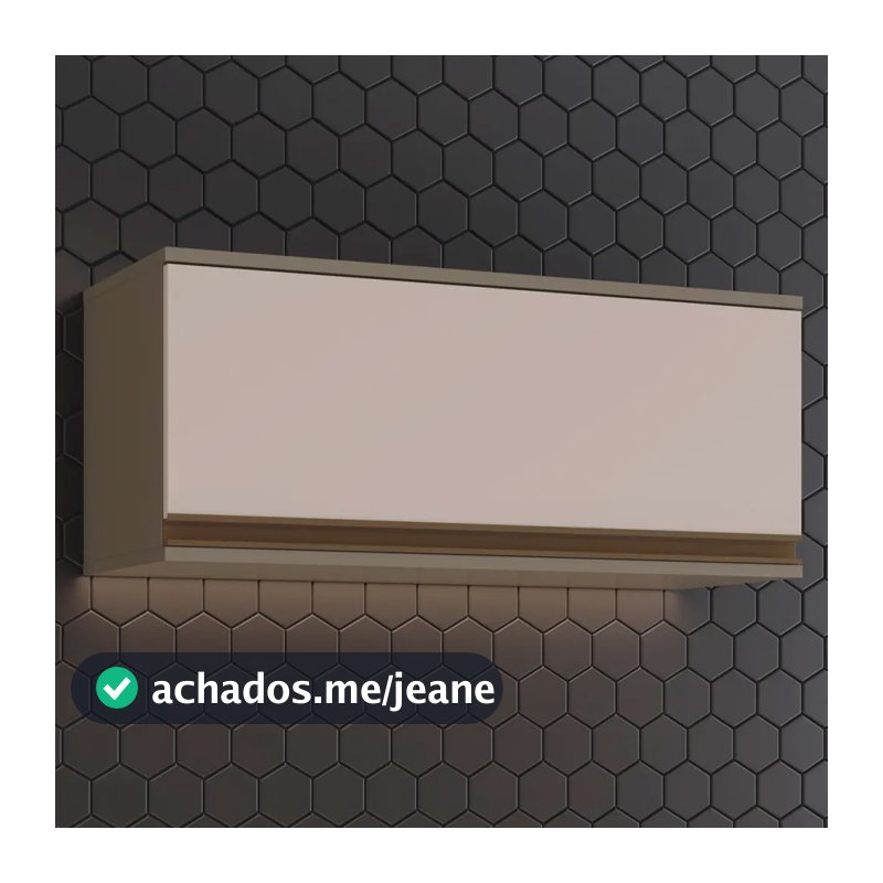 Armário Aéreo Cozinha 1 Porta Duna/cristal C54 - Henn Cinza Moderno