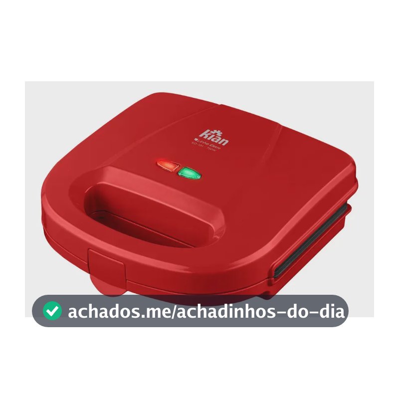 Sanduicheira Grill Elétrica Antiaderente 750w Potente Cor Vermelho