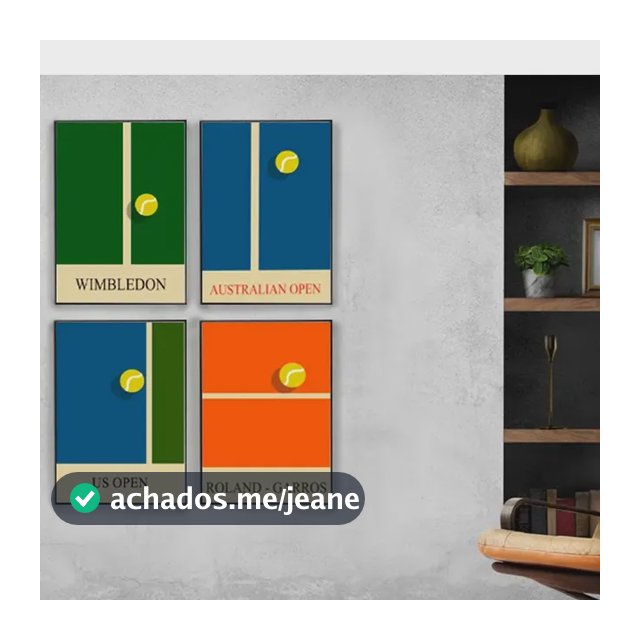 Kit Quadro Torneios De Tênis 4 Telas 40x60cm